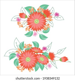Blooms dahlia bouquets floral vector