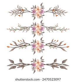 Blooms Greenery Floral Foliage Ornament Corner Text Separator