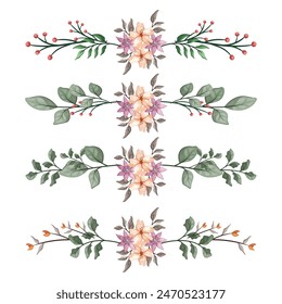 Blooms Greenery Floral Foliage Ornament Corner Text Separator