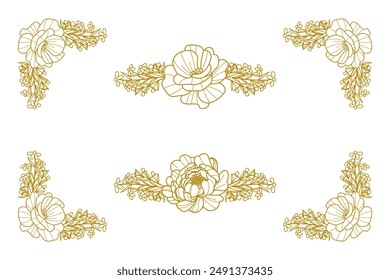 Blooms Greenery Floral Foliage Ornament Corner Text Separator
