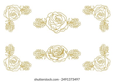 Blooms Greenery Floral Foliage Ornament Corner Text Separator