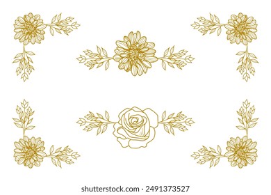 Blooms Greenery Floral Foliage Ornament Corner Text Separator