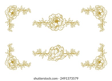 Blooms Greenery Floral Foliage Ornament Corner Text Separator