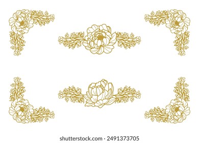 Blooms Greenery Floral Foliage Ornament Corner Text Separator