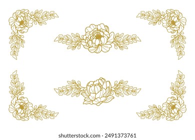 Blooms Greenery Floral Foliage Ornament Corner Text Separator