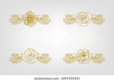 Blooms Greenery Floral Foliage Ornament Corner Text Separator