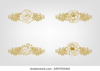 Blooms Greenery Floral Foliage Ornament Corner Text Separator