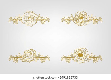 Blooms Greenery Floral Foliage Ornament Corner Text Separator