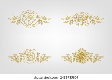 Blooms Greenery Floral Foliage Ornament Corner Text Separator