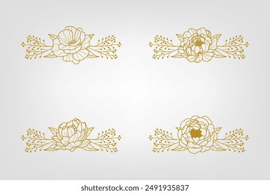 Blooms Greenery Floral Foliage Ornament Corner Text Separator