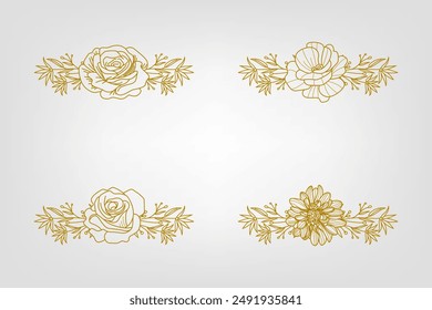 Blooms Greenery Floral Foliage Ornament Corner Text Separator