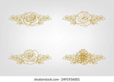 Blooms Greenery Floral Foliage Ornament Corner Text Separator