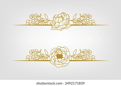 Blooms Greenery Floral Foliage Ornament Corner Text Separator