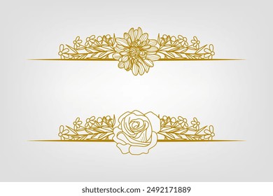 Blooms Greenery Floral Foliage Ornament Corner Text Separator