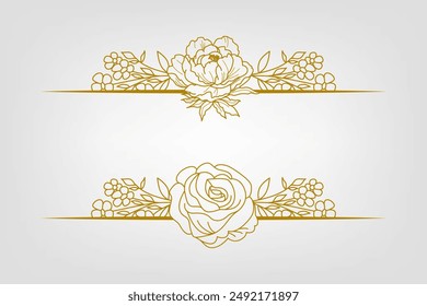Blooms Greenery Floral Foliage Ornament Corner Text Separator