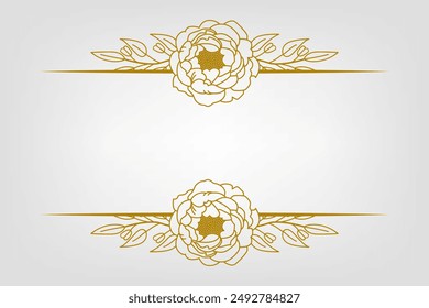 Blooms Greenery Floral Foliage Ornament Corner Text Separator