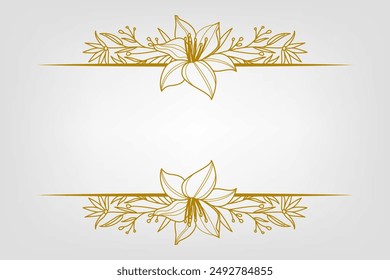 Blooms Greenery Floral Foliage Ornament Corner Text Separator