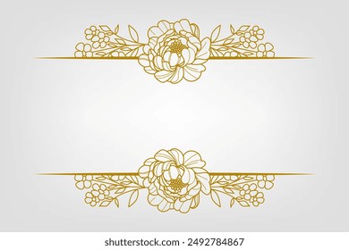 Blooms Greenery Floral Foliage Ornament Corner Text Separator