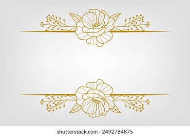 Blooms Greenery Floral Foliage Ornament Corner Text Separator