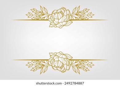 Blooms Greenery Floral Foliage Ornament Corner Text Separator