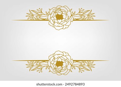 Blooms Greenery Floral Foliage Ornament Corner Text Separator
