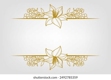 Blooms Greenery Floral Foliage Ornament Corner Text Separator