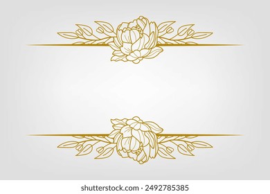 Blooms Greenery Floral Foliage Ornament Corner Text Separator