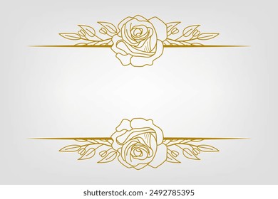 Blooms Greenery Floral Foliage Ornament Corner Text Separator