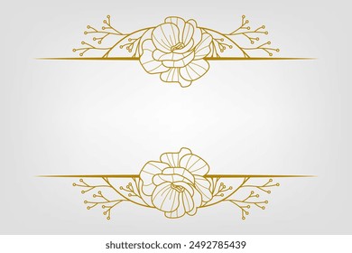 Blooms Greenery Floral Foliage Ornament Corner Text Separator