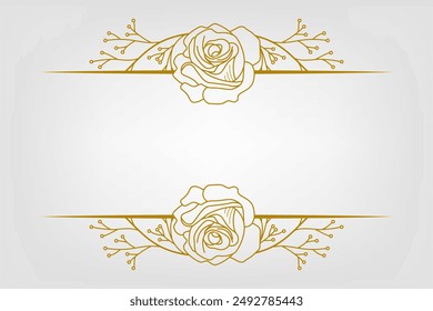 Blooms Greenery Floral Foliage Ornament Corner Text Separator