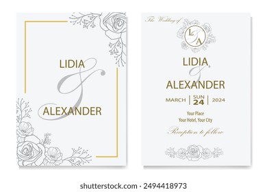 The Blooms Greenery Floral Foliage Ornament Corner Text Separator Elegance Frame for Invitations