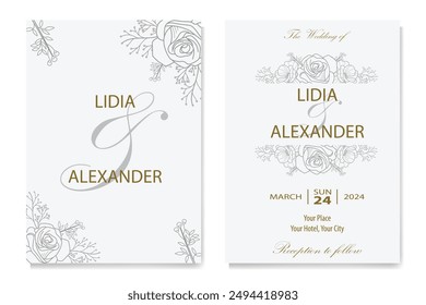 The Blooms Greenery Floral Foliage Ornament Corner Text Separator Elegance Frame for Invitations