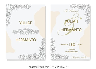 The Blooms Greenery Floral Foliage Ornament Corner Text Separator Elegance Frame for Invitations