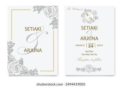 The Blooms Greenery Floral Foliage Ornament Corner Text Separator Elegance Frame for Invitations