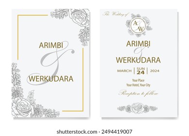 The Blooms Greenery Floral Foliage Ornament Corner Text Separator Elegance Frame for Invitations
