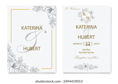 The Blooms Greenery Floral Foliage Ornament Corner Text Separator Elegance Frame for Invitations