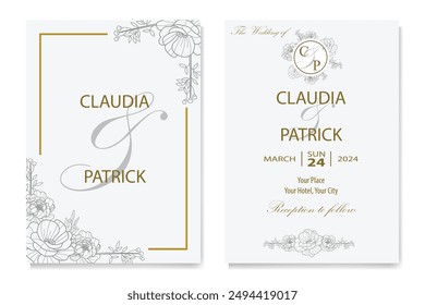 The Blooms Greenery Floral Foliage Ornament Corner Text Separator Elegance Frame for Invitations