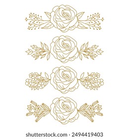 The Blooms Greenery Floral Foliage Ornament Corner Text Separator Elegance Frame for Invitations