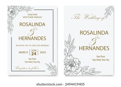 The Blooms Greenery Floral Foliage Ornament Corner Text Separator Elegance Frame for Invitations