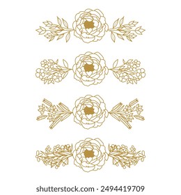 The Blooms Greenery Floral Foliage Ornament Corner Text Separator Elegance Frame for Invitations