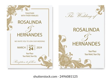 The Blooms Greenery Floral Foliage Ornament Corner Text Separator Elegance Frame for Invitations