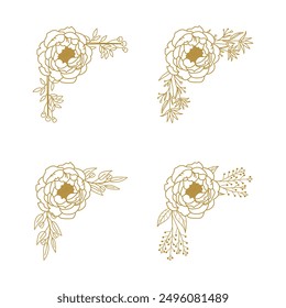 The Blooms Greenery Floral Foliage Ornament Corner Text Separator Elegance Frame for Invitations