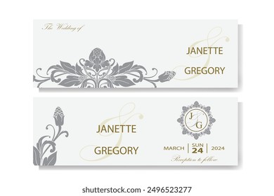 The Blooms Greenery Floral Foliage Ornament Corner Text Separator Elegance Frame for Invitations