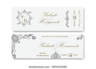 The Blooms Greenery Floral Foliage Ornament Corner Text Separator Elegance Frame for Invitations