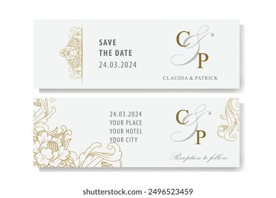 The Blooms Greenery Floral Foliage Ornament Corner Text Separator Elegance Frame for Invitations