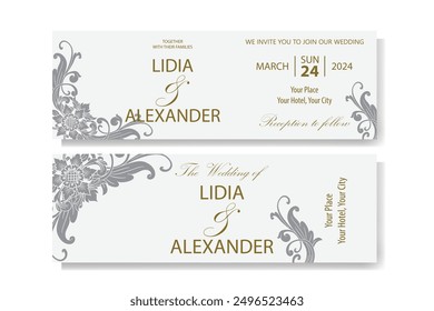 The Blooms Greenery Floral Foliage Ornament Corner Text Separator Elegance Frame for Invitations