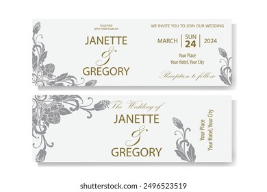 The Blooms Greenery Floral Foliage Ornament Corner Text Separator Elegance Frame for Invitations