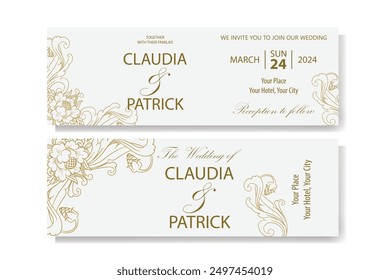 The Blooms Greenery Floral Foliage Ornament Corner Text Separator Elegance Frame for Invitations