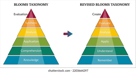 Blooms Taxonomy And Revised Blooms Taxonomy In A Infographic Template