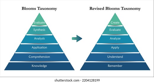 Blooms Taxonomy And Revised Blooms Taxonomy In A Infographic Template